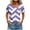 Womens Tops Purple, variant on Womens Tops Asymmetric V-Neck Dressy Button Short Sleeve Loose Fit Business T Shirts Ladies Trendy Wave-Printed Basic Pullover Blouses