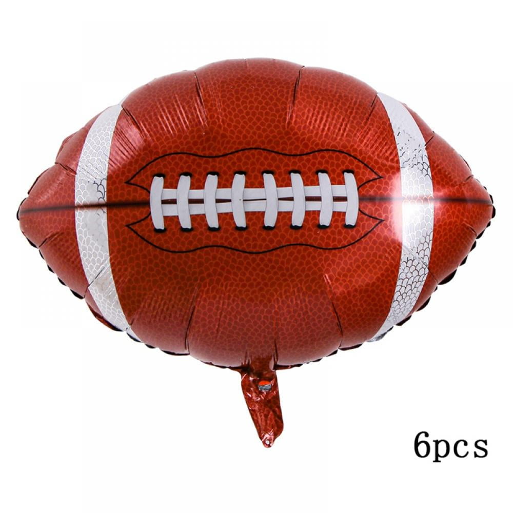 6 Pack Rugby Foil Balloons Helium Mylar Football Field Balloons for