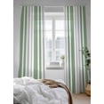 thumbnail image 3 of Sheer Curtains 108 inches Long, Gray Sage Green Stripe Vertical Stripes Modern Art Light Filtering Sheer Window Curtains Rod Pocket Voile Drapes for Bedroom Living Room, 52"Wx108"L 2 Panels, 3 of 7