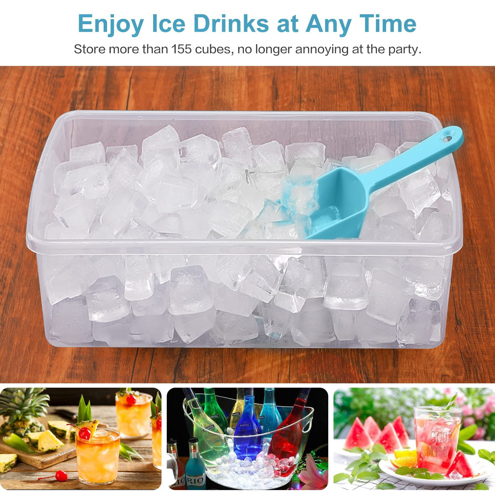 Ice Cube Tray With Bin With Lid And Storage Bin For Freezer, Frozen Ice  Cubes Making, Freezer Ice Cubes Box, One Second Out Of Silicone Ice Tray Up  to 65% off 