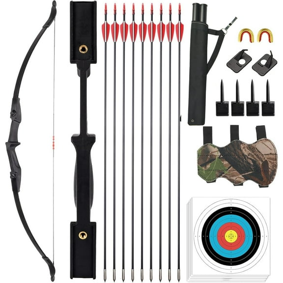 AME Recurve Bows for Adults - Archery Takedown Bow and Arrow Set for Adults/Youth/Teens Beginners Target Practicing, Left & Right Handed 30/35/40lbs