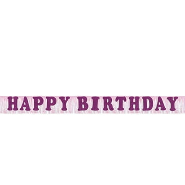 Pink Happy Birthday Foil Fringe Party Banner, 7', by Way To Celebrate