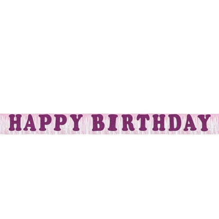 Pink Happy Birthday Foil Fringe Party Banner, 7', by Way To Celebrate