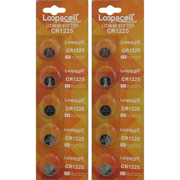 10 CR1225 Thermometer Batteries By Loopacell