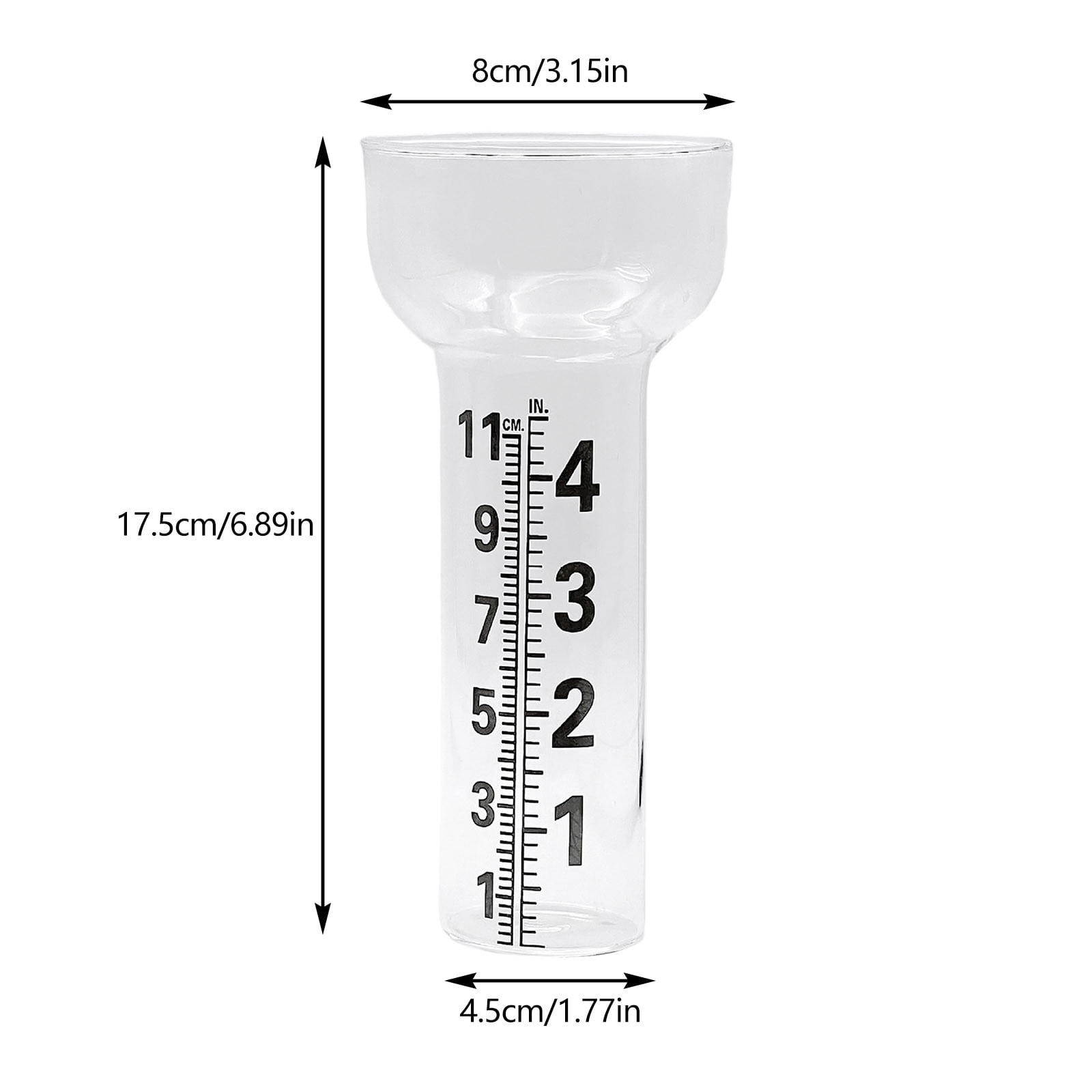 CSStudio regenwassermesser Rain Gauge, High Borosilicate Glass, Clear, Scratch and Wear Resistant, Weatherproof