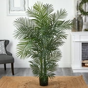 Nearly Natural 54 UV Resistant Artificial Areca Palm Tree, Green