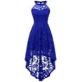 thumbnail image 1 of Vestido Dressystar Halter de encaje para cóctel, boda, azul real, XL, 1 of 7