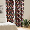 thumbnail image 2 of Ambesonne Alien Curtains, Abstract Fluffy Monsters, Pair of 28"x63", Multicolor, 2 of 5