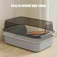 thumbnail image 6 of Semi Enclosed High Bar Cat Litter Box with Splash Proof Design,18x12x7" Capacity for Large Cats and Kittens, Includes Shovel for Easy Cleaning, Suitable for Various Litter Types and Home Use, 6 of 6