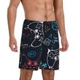 thumbnail image 2 of Gaeub Joystick Gamepad Printed Men's Short Pajama Pants, Lightweight Lounge & Sleep Bottoms Keep You Cool - 4X-Large, 2 of 9