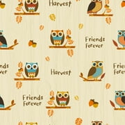 Harvest Patchwork Owls Fabric, per Yard