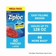 thumbnail image 1 of Ziploc® Freezer Bags with Stay Open Technology, Large, 60 Bags, 1 of 5