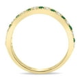 thumbnail image 2 of SZUL Women's Emerald and Diamond Channel Set Wedding Band in 10K Yellow Gold, 2 of 5