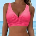 thumbnail image 3 of Prolriy Bikini Top Women Lace Up Swimwear Tops Underwire Full Coverage Bikini Top Push Up Swim Crop Top Tie Back Bathing Suit Tops Swim Bras for Women Pink S, 3 of 4