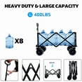 thumbnail image 4 of Heavy-Duty 400LB Foldable Utility Wagon with All-Terrain Wheels & Expandable Bed, Waterproof Collapsible Cart for Beach, Camping, Gardening, Multi-Purpose Outdoor Use, 4 of 25