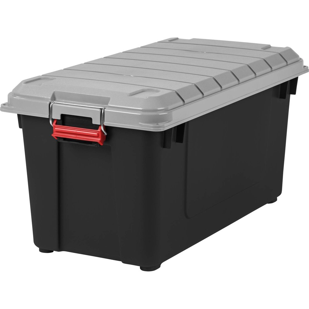 IRIS USA 21 Gal Weathertight Gasket Storage Tote with Metal Latches