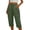 Army Green, variant on Summer Capris for Women Pleated Button Pockets Loose Lightweight Casual Linen Capri Pants with Drawcord (XL, Army Green)