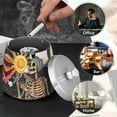 thumbnail image 4 of Yayeee Ashtray with Lid for Cigarette Smokeless Stainless Steel Home Ash Holder, Skeleton with Sun, 4 of 7