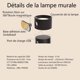 thumbnail image 4 of Touch LED Wall Lamp with USB Charging Port Touch Control, 3 Brightness Levels 3 Temperatures 360° Rotating Lamp1 Piece, (Black), 4 of 5