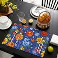 thumbnail image 3 of Pioneer Flower Floral Print Pattern Summer Placemats Table Placemats Set Of 6-Linen Kitchen Washable Placemats Table Mats 12x18 Inch Non-Slip Heat Resistant, 3 of 5