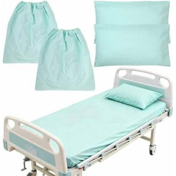 2 Pack Bariatric Hospital Bed Sheet 42"x80"x12" Deep Pocket Fitted Sheets with 2 Pack Pillowcases for Oversized Medical & Bariatric Mattresses - Soft