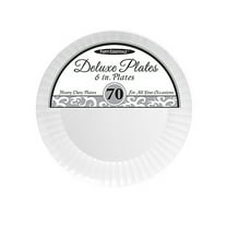 1 - Party Essentials 6" Deluxe Dessert Plates - White 70 Ct.
