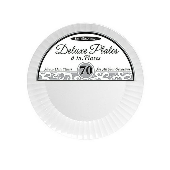 1 - Party Essentials 6" Deluxe Dessert Plates - White 70 Ct.