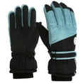 thumbnail image 3 of Jinhomg Winter Ski Gloves for Women Waterproof Cozy Fleece Lined Warm Gloves Cute Color Block Windproof Outdoor Hiking Cycling Gloves Winter Saving Blue Free Size, 3 of 7
