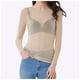 thumbnail image 2 of Blusa de mujer transparente de manga larga con malla, sin costuras, de poliéster, tallas S-XXL, 2 of 6