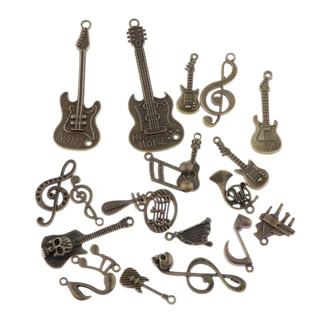 yuksok 21 Pcs Pendentifs Symbole Note Mixte DIY Bronze Antique