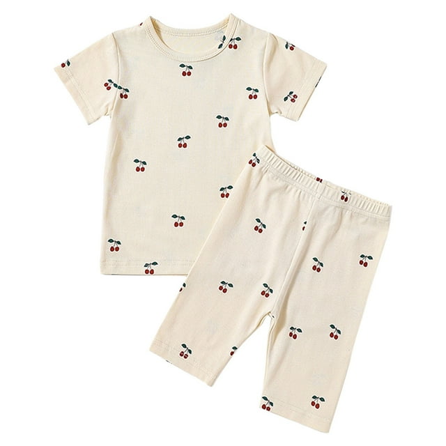 PEASKJP Girls Short Set Tie Knot Shoulder Sleeveless Ruffle Tops and Shorts 2PC Clothing Set,F 73