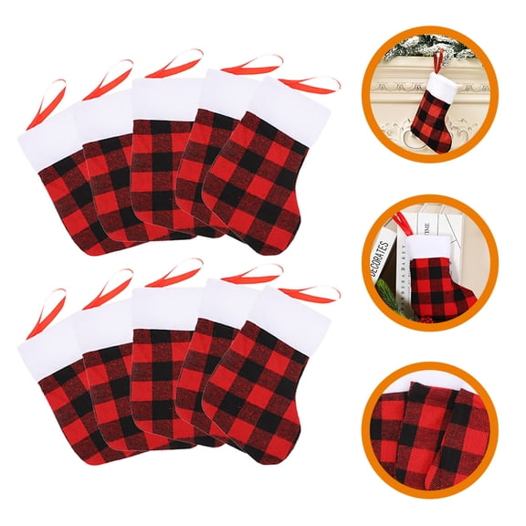 ELAYARD Holiday Stocking Cloth 10Pcs Christmas Decoration Sock Shaped