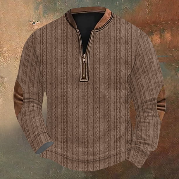 Blusas y camisas de manga larga con cuello redondo Sudadera con capucha de cuello redondo para hombre Jersey estampado Blusa de poliéster de manga larga para hombre