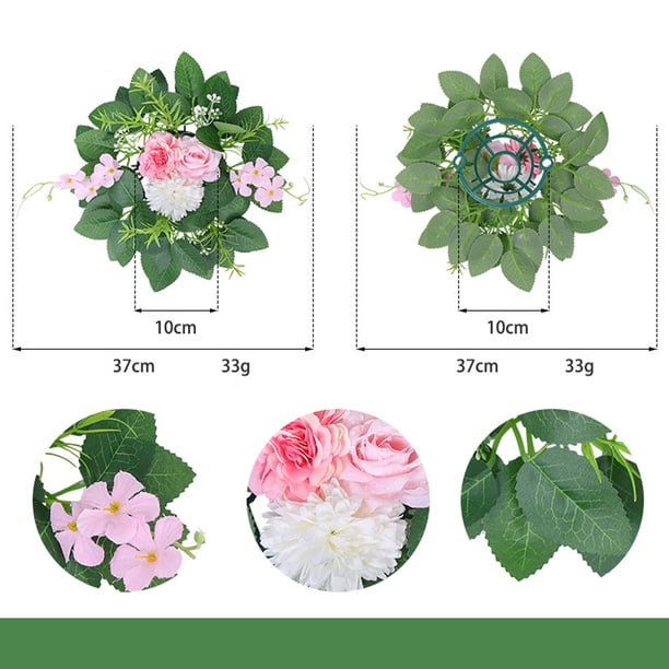 Fiudx Candelabro de Flores Simuladas, Diseño de Corona de Rosas, Artesanía Exquisita, Decoración Romántica para La Mesa Del Comedor, Ambiente Elegante para La Sala de Estar, Perfecto para Citas o Día