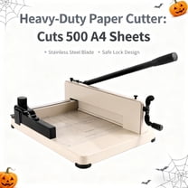 Heavy Duty 12" Guillotine Paper Cutter, Guillotine Paper Cutter for A4 Paper Stack Paper Trimmer, 500 Sheet Capacity, Solid Steel Construction,for Office, Industrial Use & High-volume Trimming