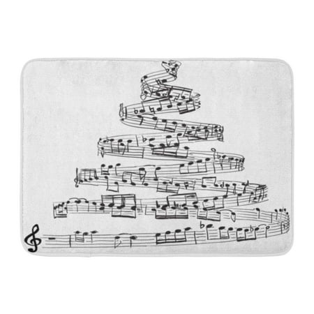 The Christmas Song Lead Sheet SIDONKU Song Christmas Tree from Music Notes Sheet Draw Xmas Sketch Symphony Doormat Floor Rug Bath Mat 23.6x15.7 inch ()