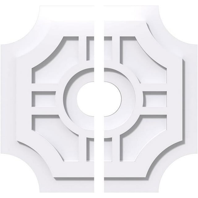Ekena Millwork CMP16HS2-03000 16 in. OD x 3 in. ID Square Haus Architectural Grade PVC Contemporary Ceiling Medallion - 2 Piece
