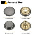 thumbnail image 2 of Uxcell 60Set Press-Stud Cap Button 15mm Metal Snap Fastener for Umbrellas, Gun, 2 of 7