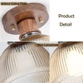 thumbnail image 3 of FSLiving Ceiling Light Fixtures Flush Mount E26 Clear Glass Lampshade Wooden Plate Decor Chandelier Nordic Lamp for Loft Hallway Foyer Cloakroom Balcony Entryway (Bulb Sold Separately) - 1 Pack, 3 of 6