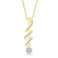 thumbnail image 1 of DGOLD 10kt Or Jaune Rond Diamant Tourbillon Pendentif Mode pour les Femmes (1/5 cttw), 1 of 3