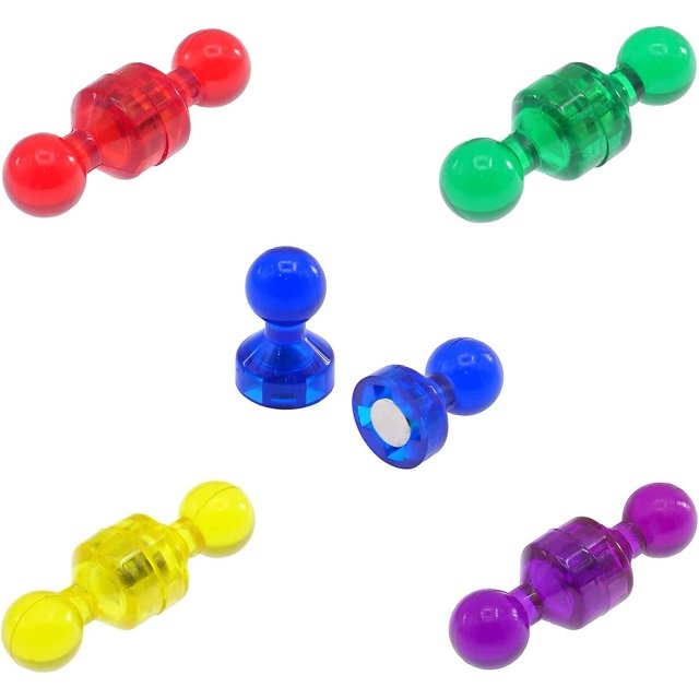 Imanes de nevera coloridos Imanes de empuje magnéticos fuertes perfectos para usar como imanes de nevera (16 piezas, color al azar) ZefeiWu 1327533533430