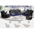 thumbnail image 2 of Hybition Living Room Furniture Set, 3 Pieces,Power Recliner Sofa with LED Light, Reading Light, Wireless Charging, Loveseat with Cup Holders, Storage, Bluetooth Speaker, Single Chair with Storage-Colo, 2 of 5