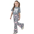thumbnail image 4 of MuXiKeJi Clothes valentine outfit for girls,Toddler Outfits for Girls 6 Graphic Print Soft Hooded Sweatshirt and Jogger Sweatpants Clothing Kids Fall Outfits Sweat Suit, 4 of 4