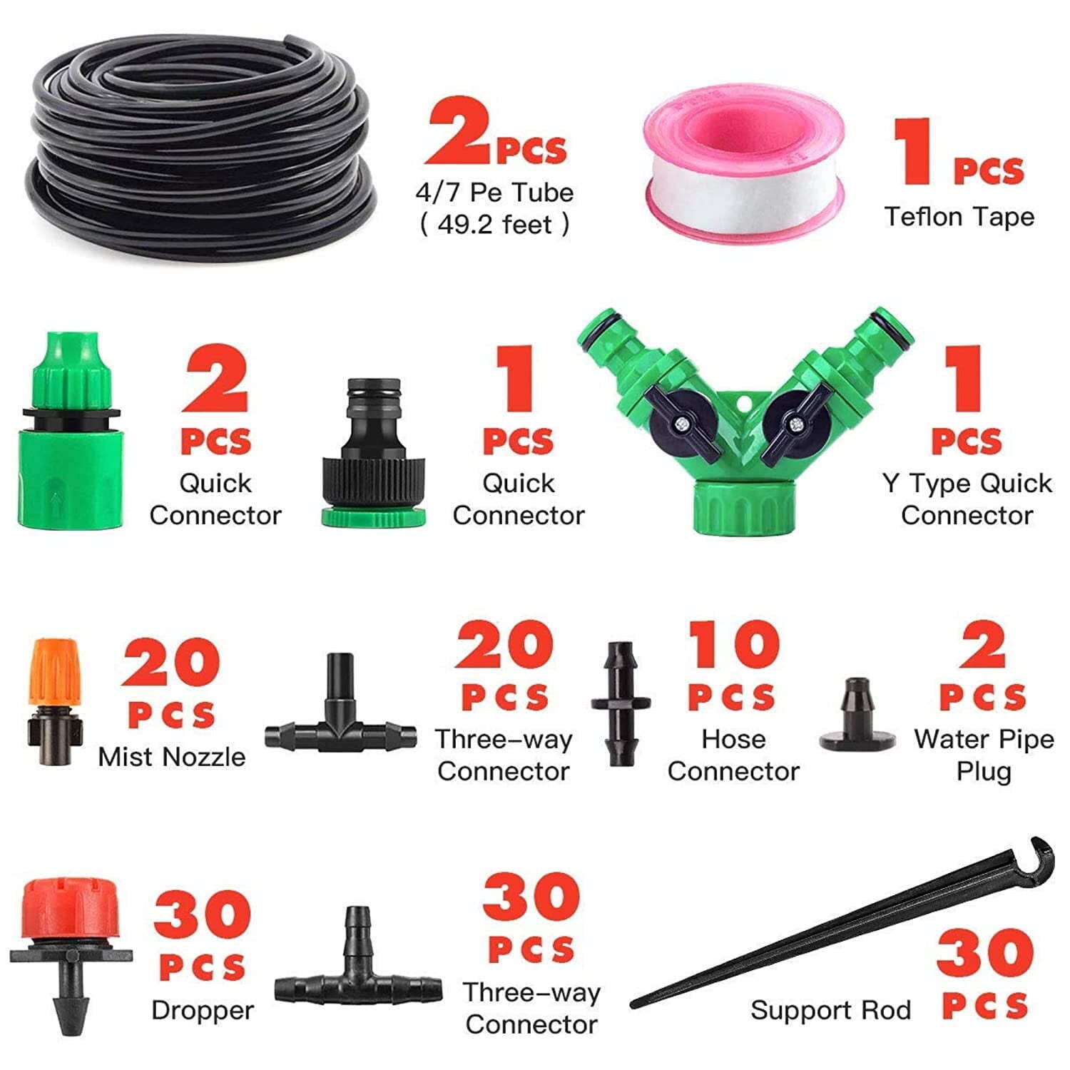 XEENSO 100ft Misting Drip Irrigation System Plant Timer, Self Garden Watering Hose Spray, Efficient Adjustable Drip Irrigation Kit for Self Garden Watering
