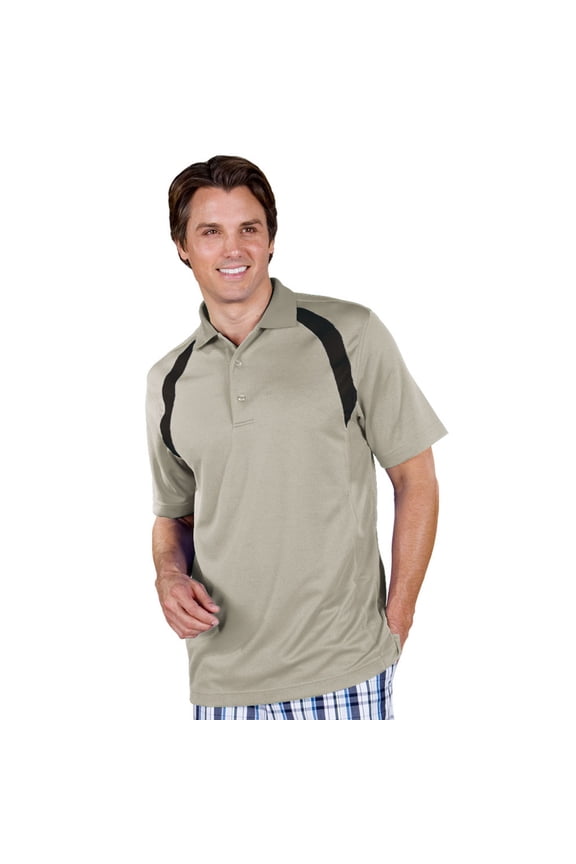 Men's Dot Texture Contrast Golf Polo Shirt #1095