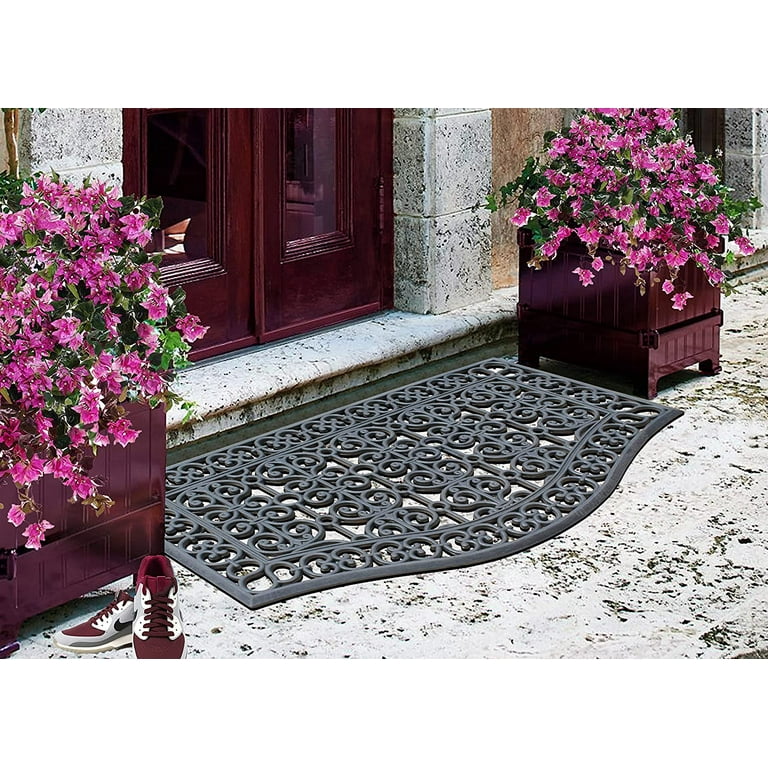A1HC Large Outdoor Floor Door Mat, Natural Rubber Grill Drainable Design &  Anti Fatigue 24”x39”, Ideal for Outside entryway, Scrapes Shoes Clean of  Dirt & Grime, Heavy Duty mat for Indoor Outdoor
