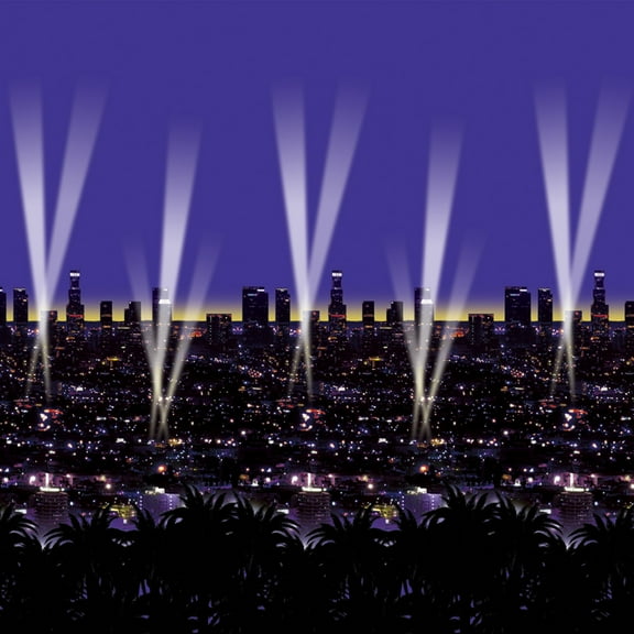 Party Central Pack of 6 Purple and Black Night Lookout Filled with Lights Party Wall Backdrops 30'