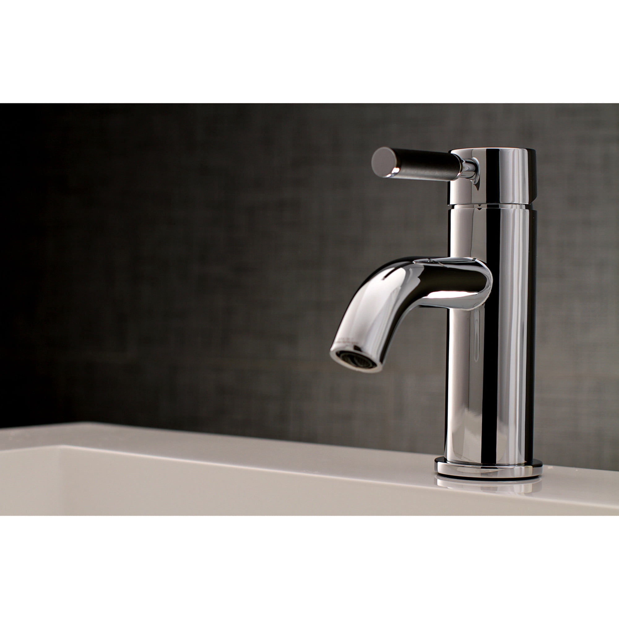 Kingston Brass LS8221DKL Kaiser One-Handle 1-Hole Bathroom Faucet with Push Pop-Up Drain in Polished Chrome
