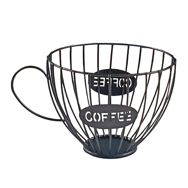 Cafe Bar Coffee Pod Holder Organizer Kitchen Fruits Snack Storage Save Space Black