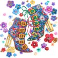 thumbnail image 1 of Cuadros Decorativos Kit de pintura DIY con imagen de zapato de flor de diamante con forma especial (HB020) Wdftyju embutido en tela, 1 of 9